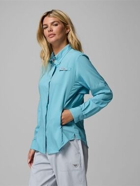 Light Blue Performance Long-Sleeve Shirt by Columbia